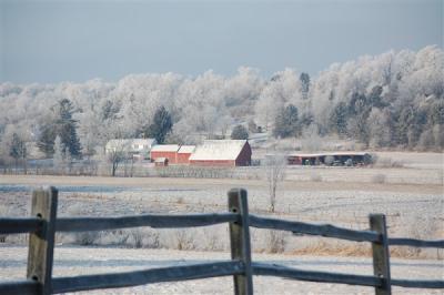 Georgia Barn covered in snow